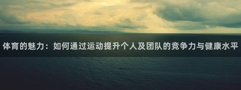 3377体育提款容易通过吗：体育的魅力：如何通过运动提升个人